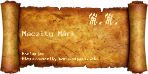 Maczity Márk névjegykártya