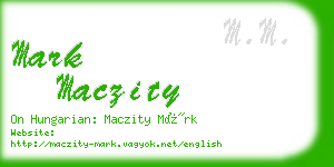 mark maczity business card